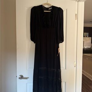 Reformation Black Long Sleeve Dress